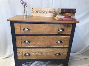 Mid Century Vintage Chest Of Drawers Solid Oak