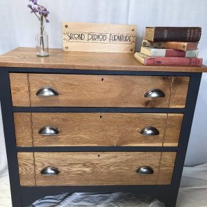 Mid Century Vintage Chest Of Drawers Solid Oak
